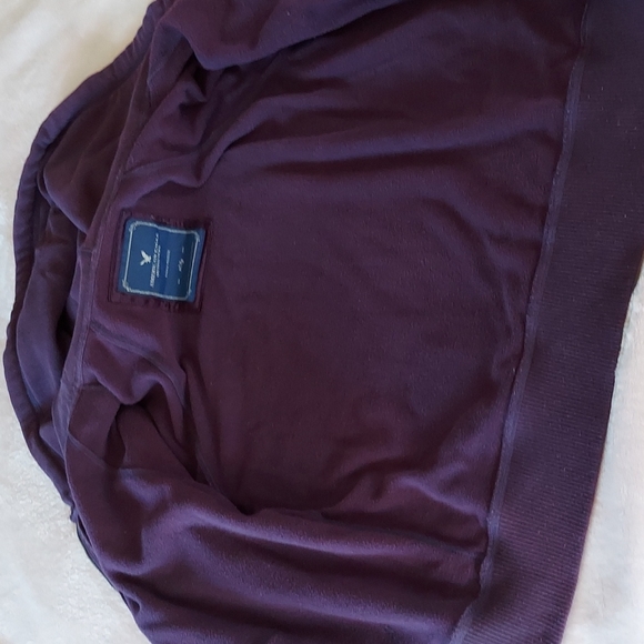 🦅7xHP🦅 Vtg AEO All Over Logo Fleece Full Zip Hoodie - Picture 7 of 14